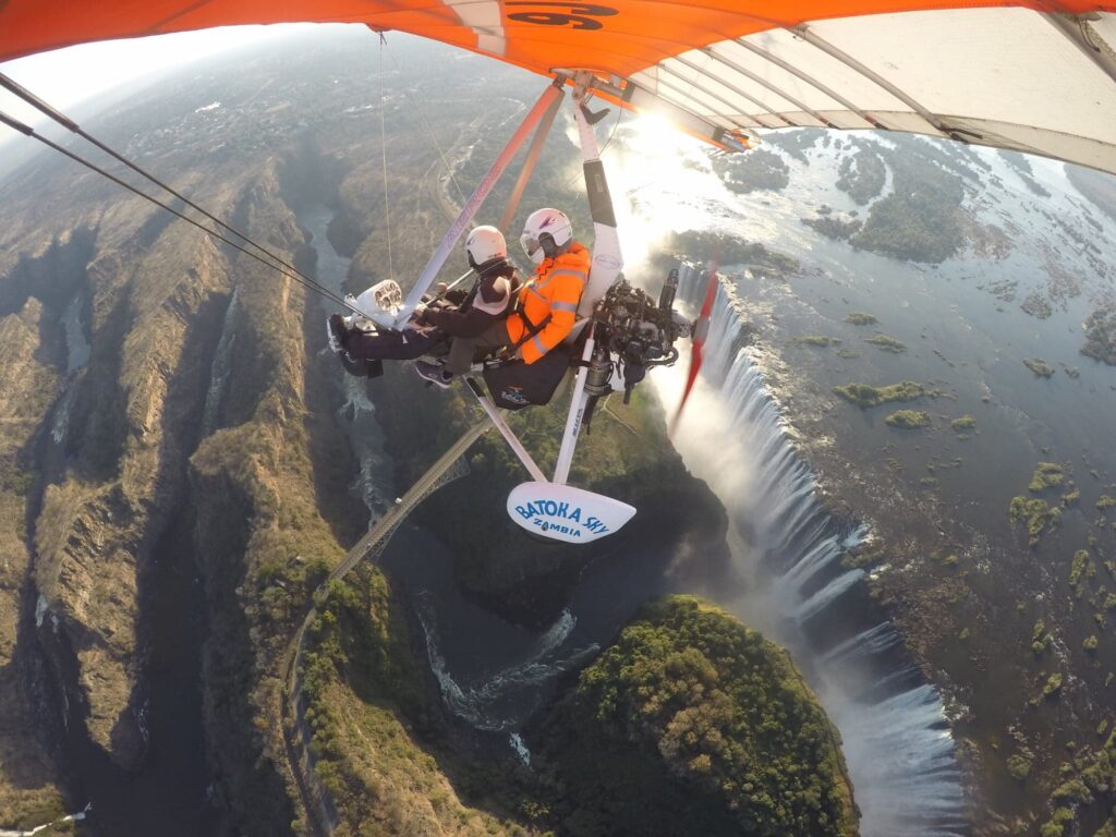 Flying above Victoria Falls